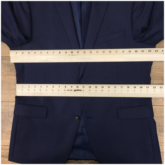 Alfani Mens Blue Blazer Sport Coat Sport Jacket 44L Slim Men Button Suit Class‎ - Picture 11 of 13